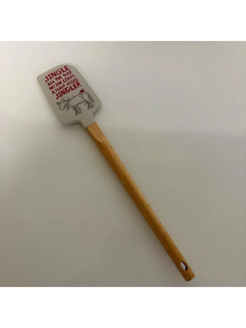 Jingle All The Way Silicone Spatula With Wooden Handle By Primitives By Kathy